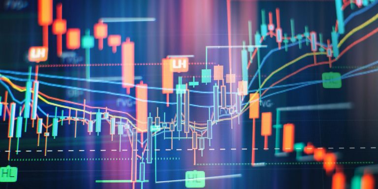 business candlestick. Financial static analysis with growing fin Options Trading Strategies