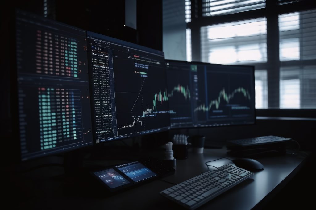 Trading market and economic concept